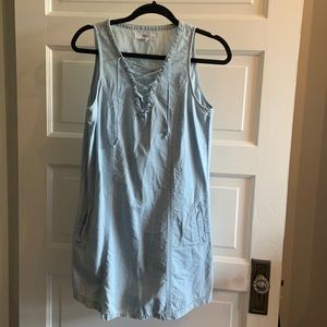 Light denim, lace up, dress